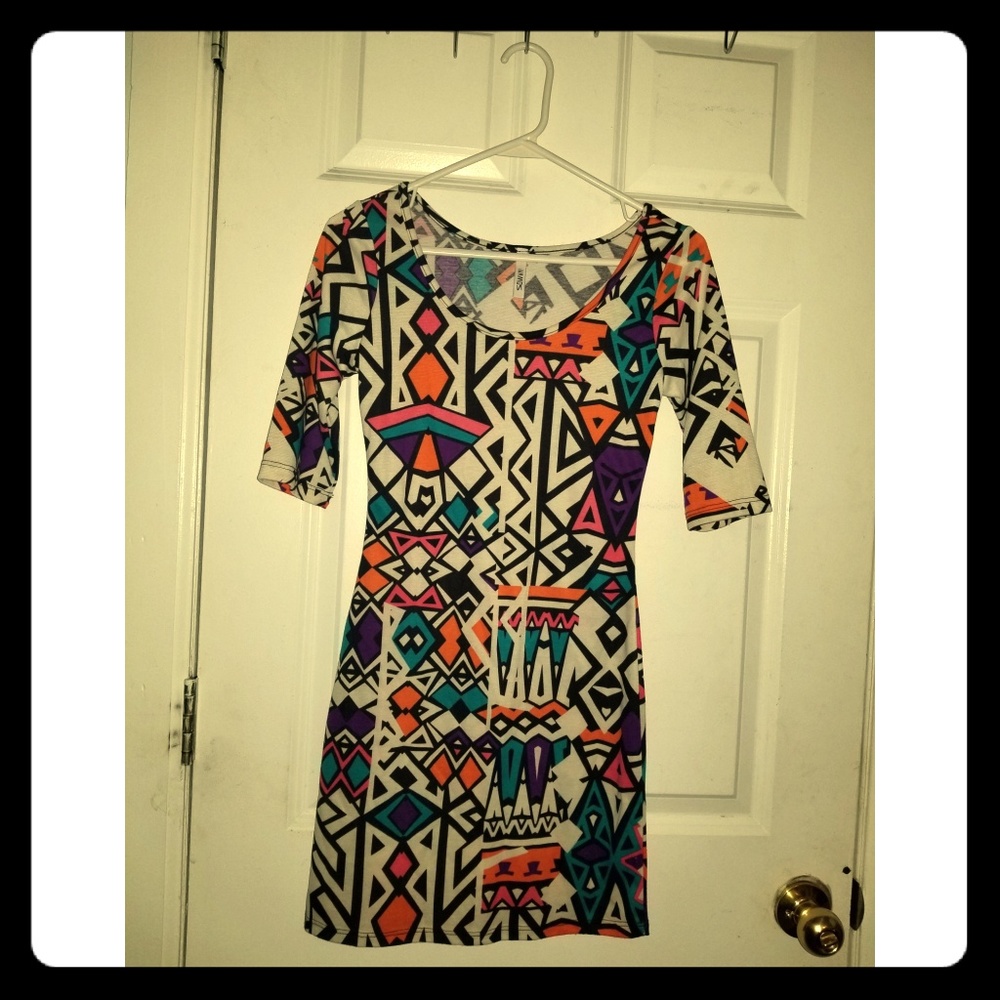 Colorful Pattern Bodycon Mini Dress size M